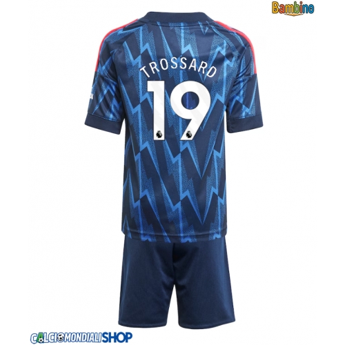 Maglie da calcio Arsenal Leandro Trossard #19 Seconda Maglia Bambino 2025-26 Manica Corta + Pantaloni corti)
